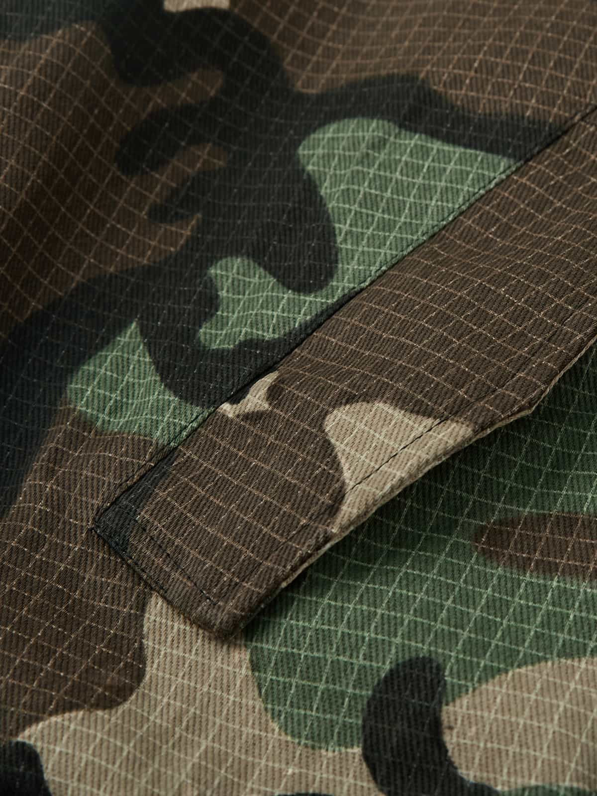 Camouflage Fur Collar Reversible Cotton Jacket - 2499 