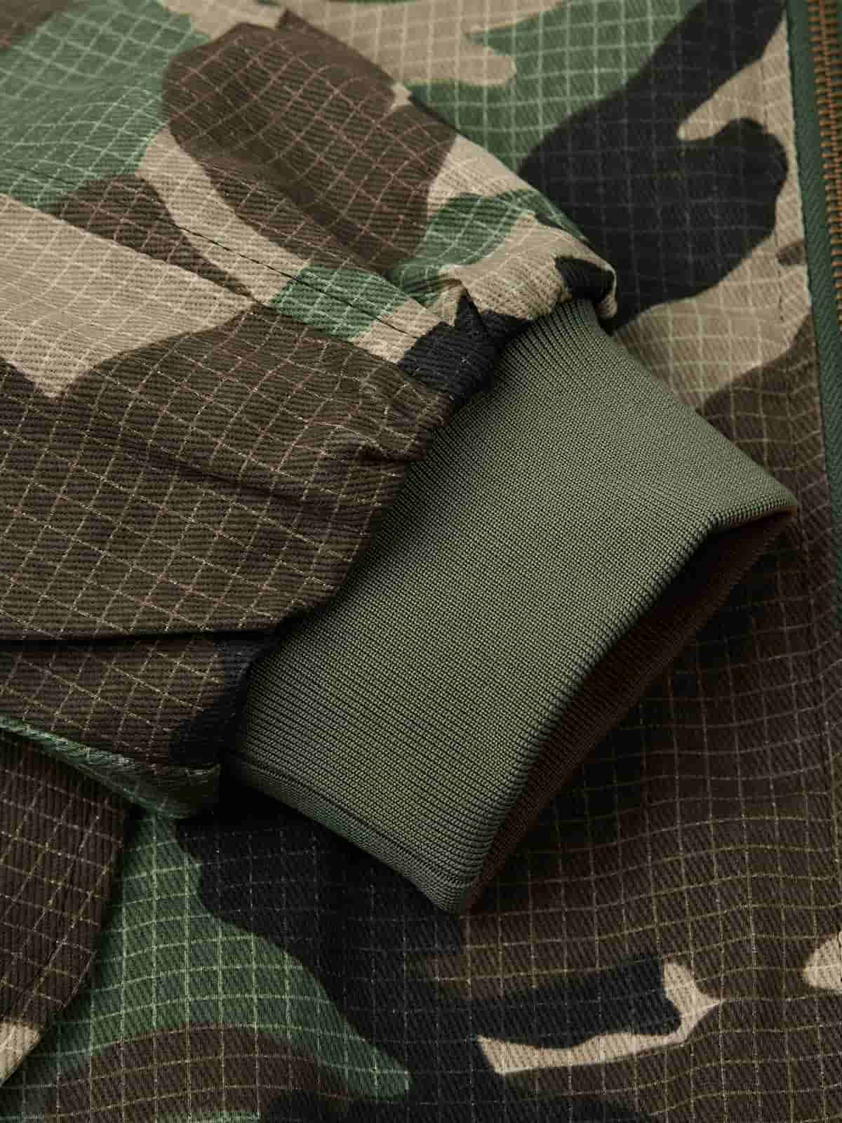 Camouflage Fur Collar Reversible Cotton Jacket - 2499 