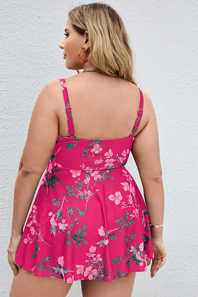 Floral Print Swim Dress With Shorts - Seldom Seen Styles