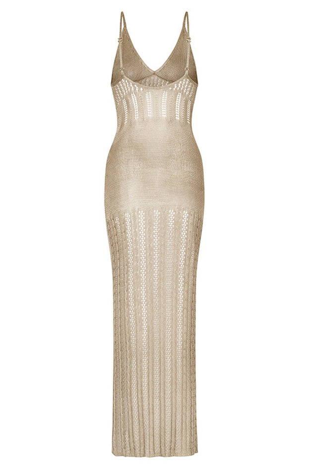 Knitted Cutout V Neck Cover Up Dress - Seldom Seen Styles