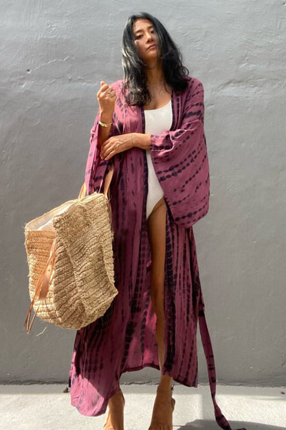 Beach Color Block Printing Cover Up - Seldom Seen Styles