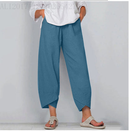 Women's Capri Pants Casual Summer Cotton Cropped Lounge Pants Trousers - Seldom Seen Styles