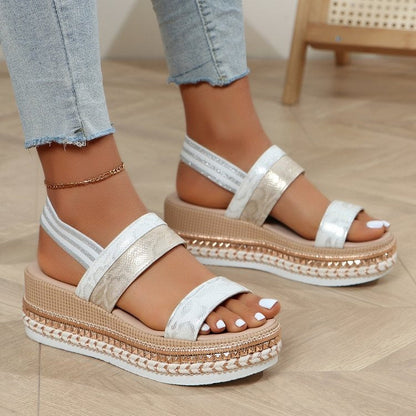 Women's Silver Zipper Hollow Fashion Sandals - Seldom Seen Styles