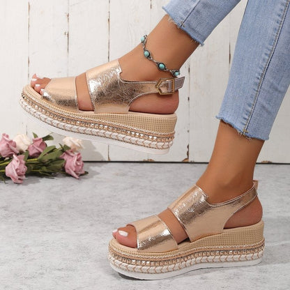 Women's Silver Zipper Hollow Fashion Sandals - Seldom Seen Styles