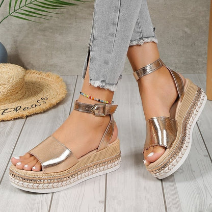 Women's Silver Zipper Hollow Fashion Sandals - Seldom Seen Styles