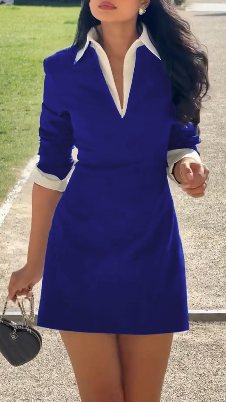 Ladies' Lapel Temperament Commuting Dress - Seldom Seen Styles