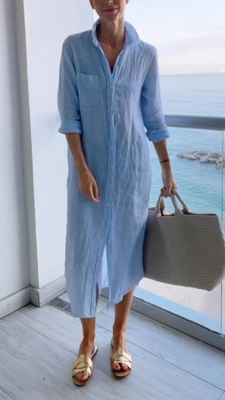 Ladies' Lapel Breasted Casual Dress - Seldom Seen Styles