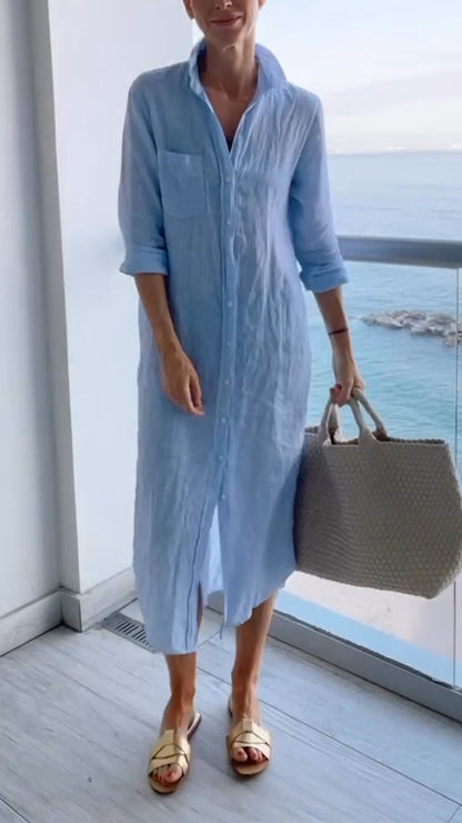 Ladies' Lapel Breasted Casual Dress - Seldom Seen Styles