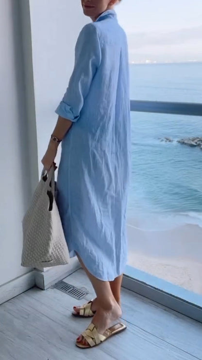 Ladies' Lapel Breasted Casual Dress - Seldom Seen Styles