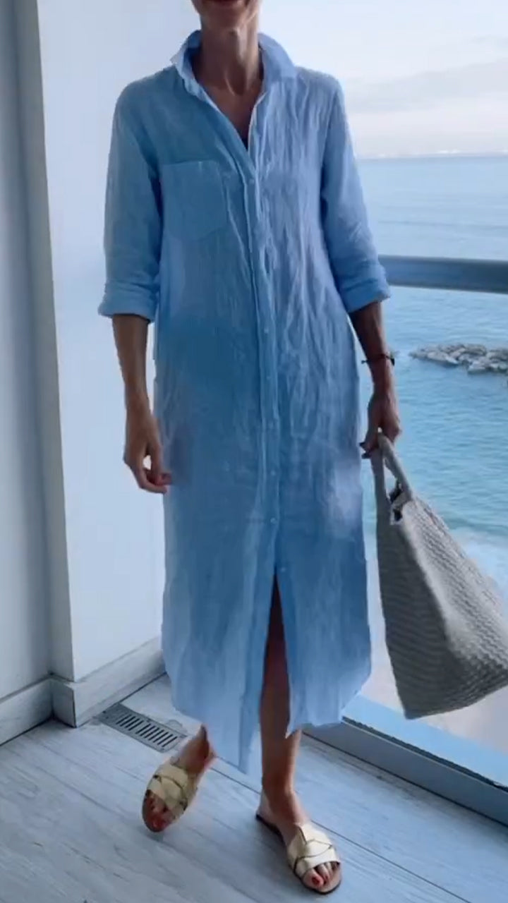 Ladies' Lapel Breasted Casual Dress - Seldom Seen Styles