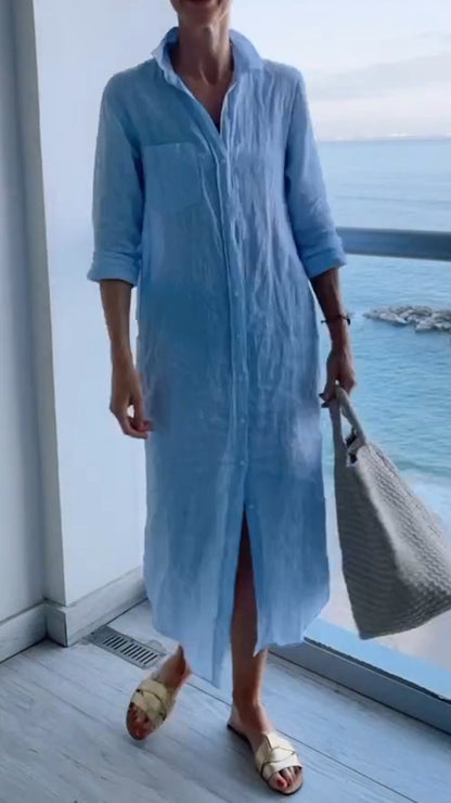 Ladies' Lapel Breasted Casual Dress - Seldom Seen Styles