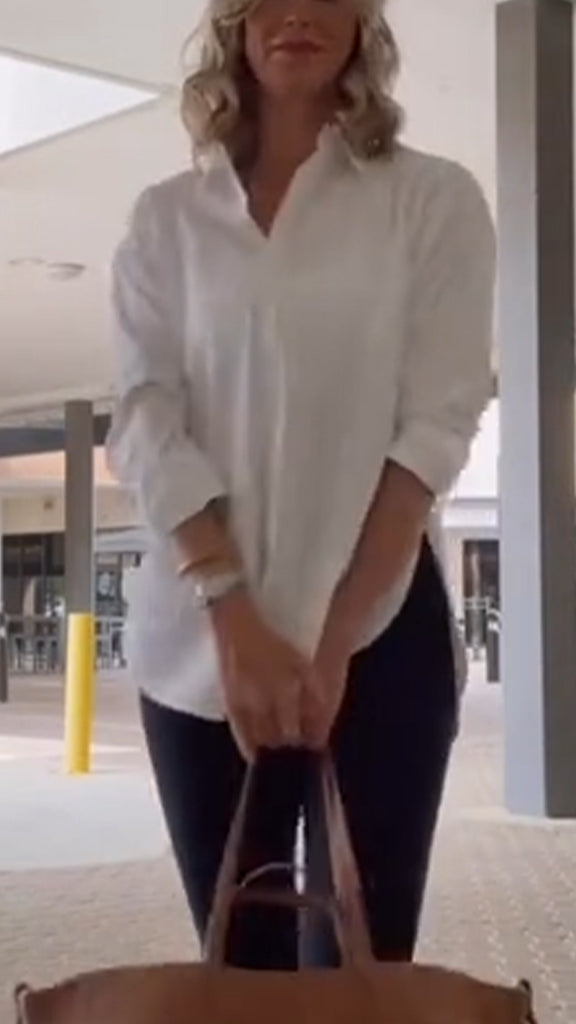 Ladies' Collar Casual Solid Color Shirt - Seldom Seen Styles