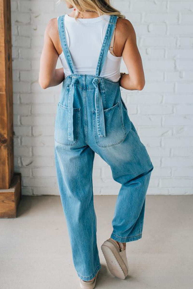 Women's Straps Washing Water Casual Jumpsuit - Seldom Seen Styles
