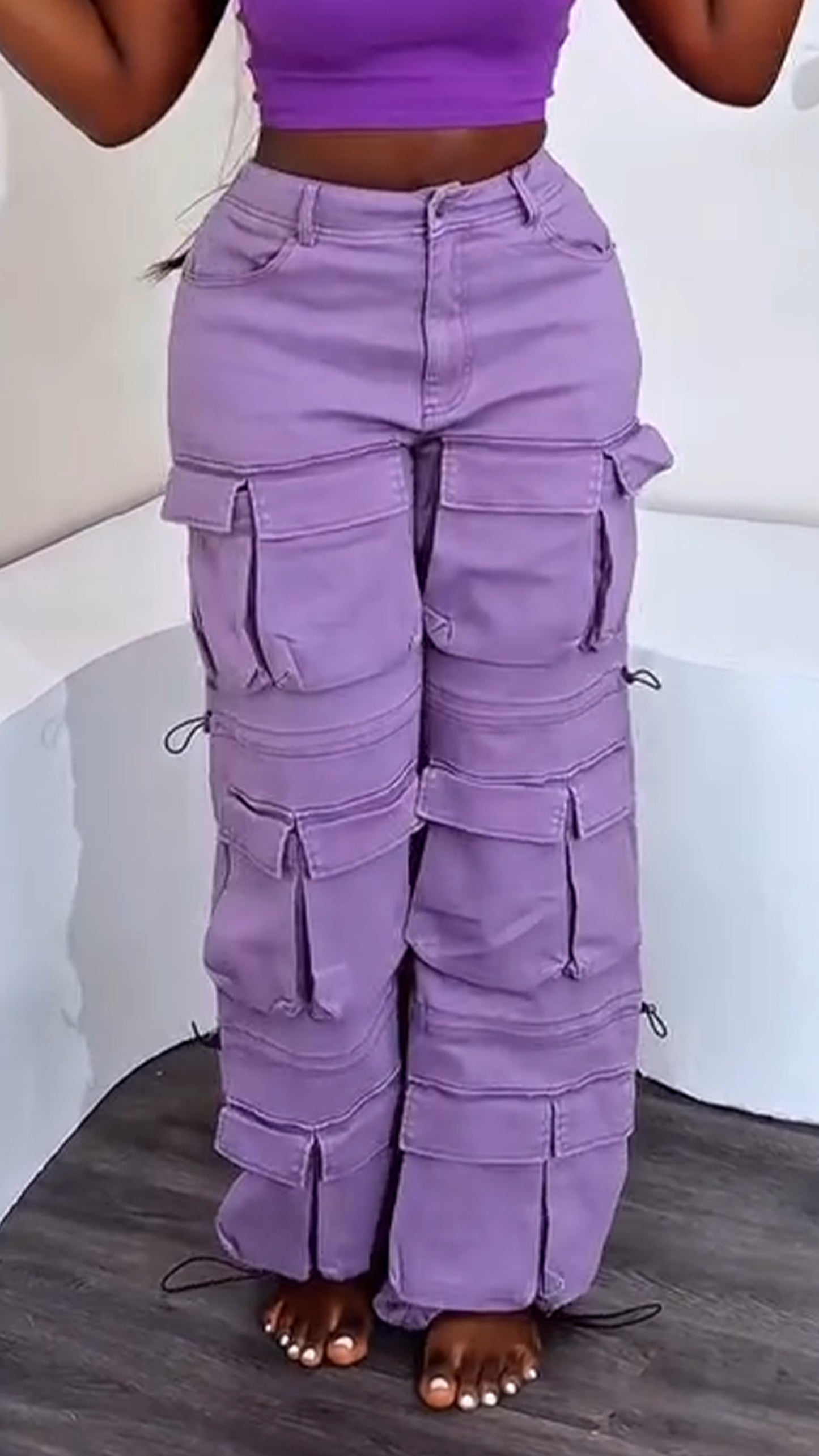 Ladies' Spliced Multi Pocket Casual Pants - Seldom Seen Styles