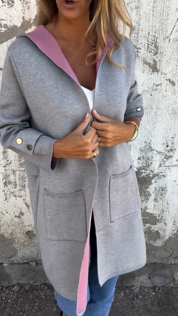 Women Round Neck Hooded Casual Jacket - Seldom Seen Styles