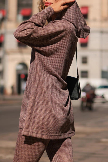 Ladies Round Neck Hooded Top+ Pants Casual Set - Seldom Seen Styles