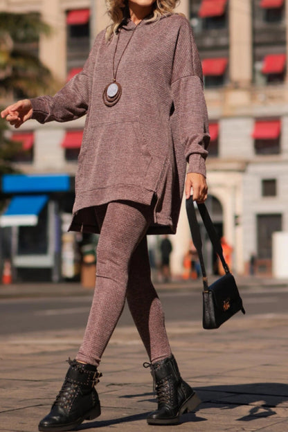 Ladies Round Neck Hooded Top+ Pants Casual Set - Seldom Seen Styles