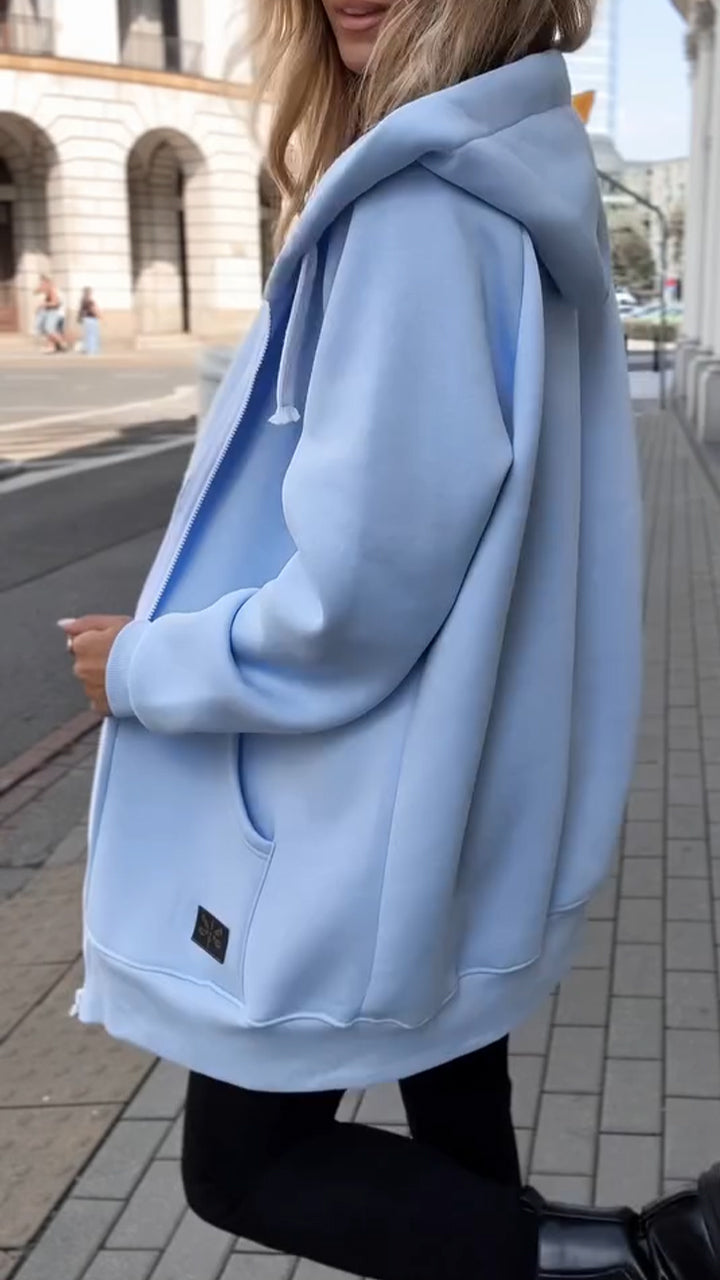 Women Hooded Drawstring Casual Jacket - Seldom Seen Styles