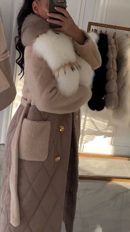 Women Fur Collar Patchwork Casual Coat - Seldom Seen Styles