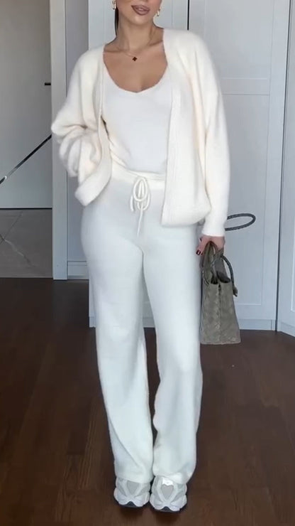 Women Solid Color Casual Three-piece Suit - Seldom Seen Styles