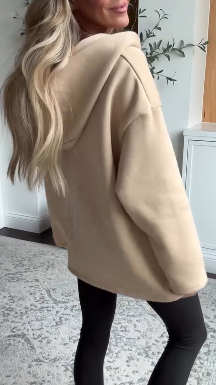 Women Solid Color Hooded Casual Sweatshirt - Seldom Seen Styles