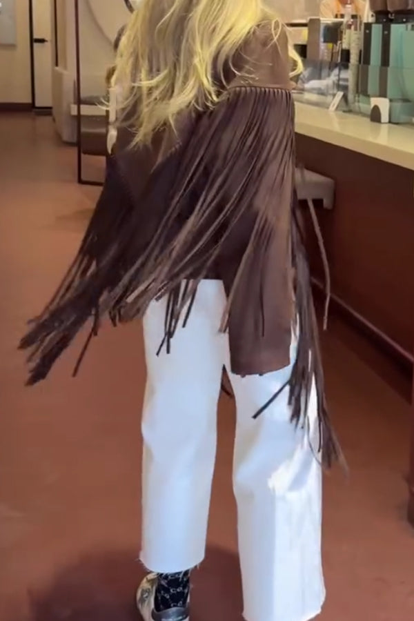 Women Western Tassel Suede Short Jacket - Seldom Seen Styles