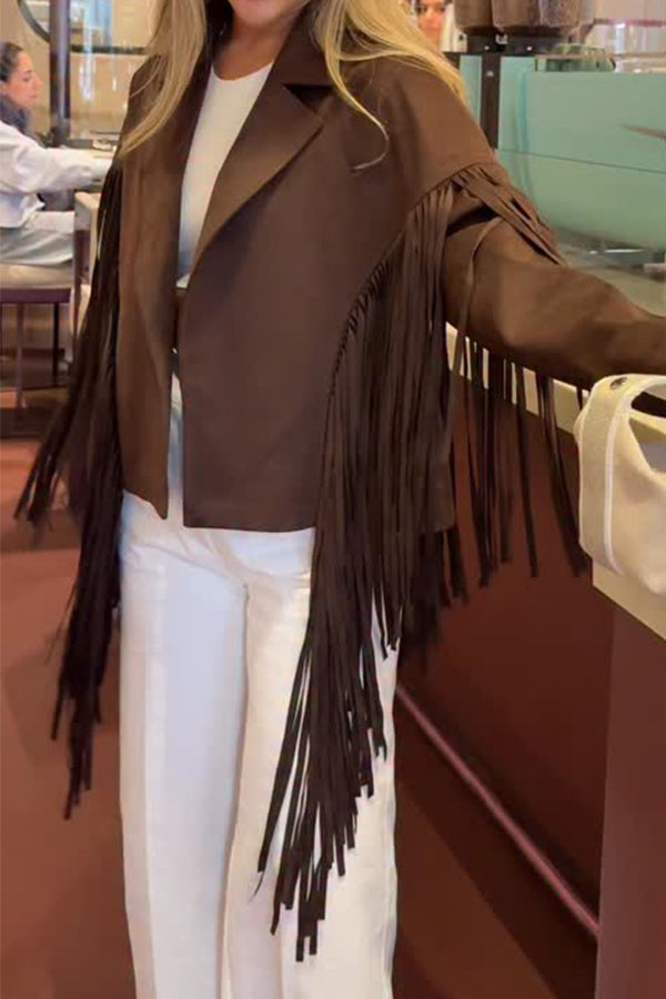 Women Western Tassel Suede Short Jacket - Seldom Seen Styles