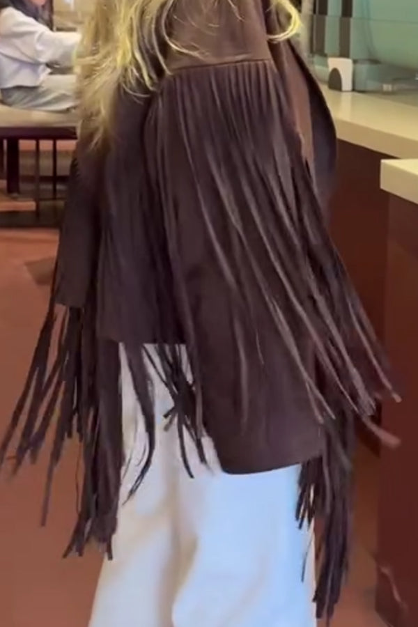 Women Western Tassel Suede Short Jacket - Seldom Seen Styles