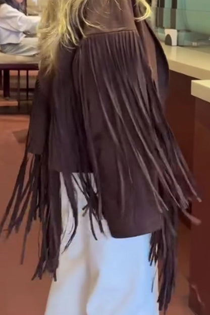 Women Western Tassel Suede Short Jacket - Seldom Seen Styles