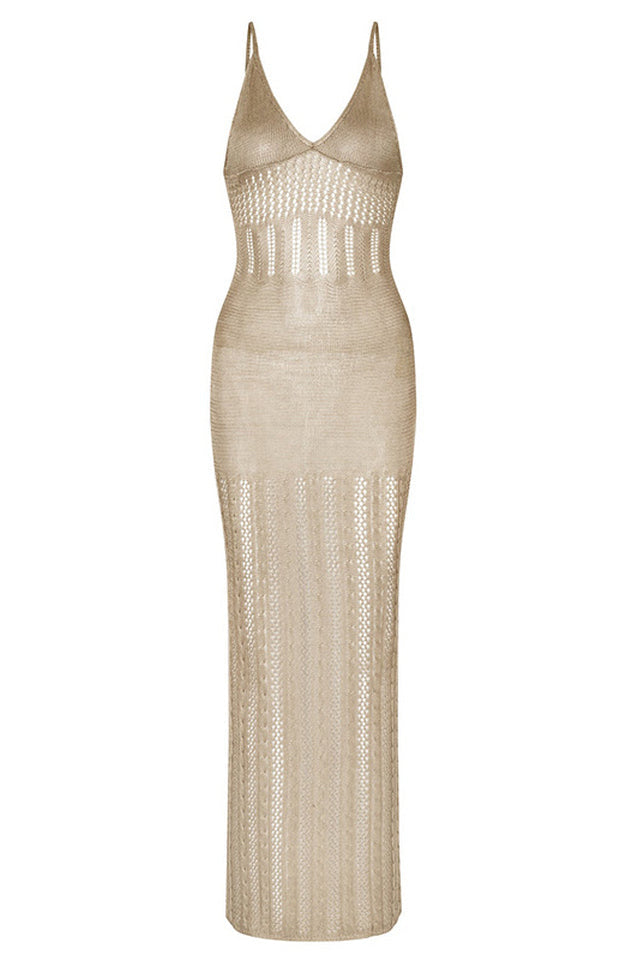 Knitted Cutout V Neck Cover Up Dress - Seldom Seen Styles