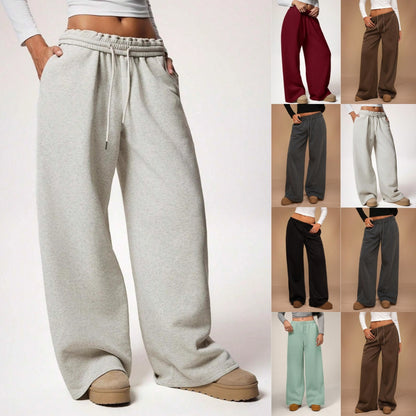 Women's Fleece Lined Sweatpants Winter Warm Wide Leg Sweat Pants Baggy Casual Pants with Pockets - Seldom Seen Styles