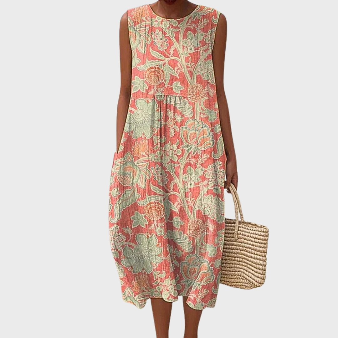Women's Vintage Floral Print Casual Dress 2025 New Sleeveless Floral Flowy Long Dresses Summer Outfits - Seldom Seen Styles