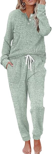 Two Piece Outfits for Women Lounge Sets Button Down Sweatshirt Sweatpants Sweatsuits Set with Pockets - Seldom Seen Styles