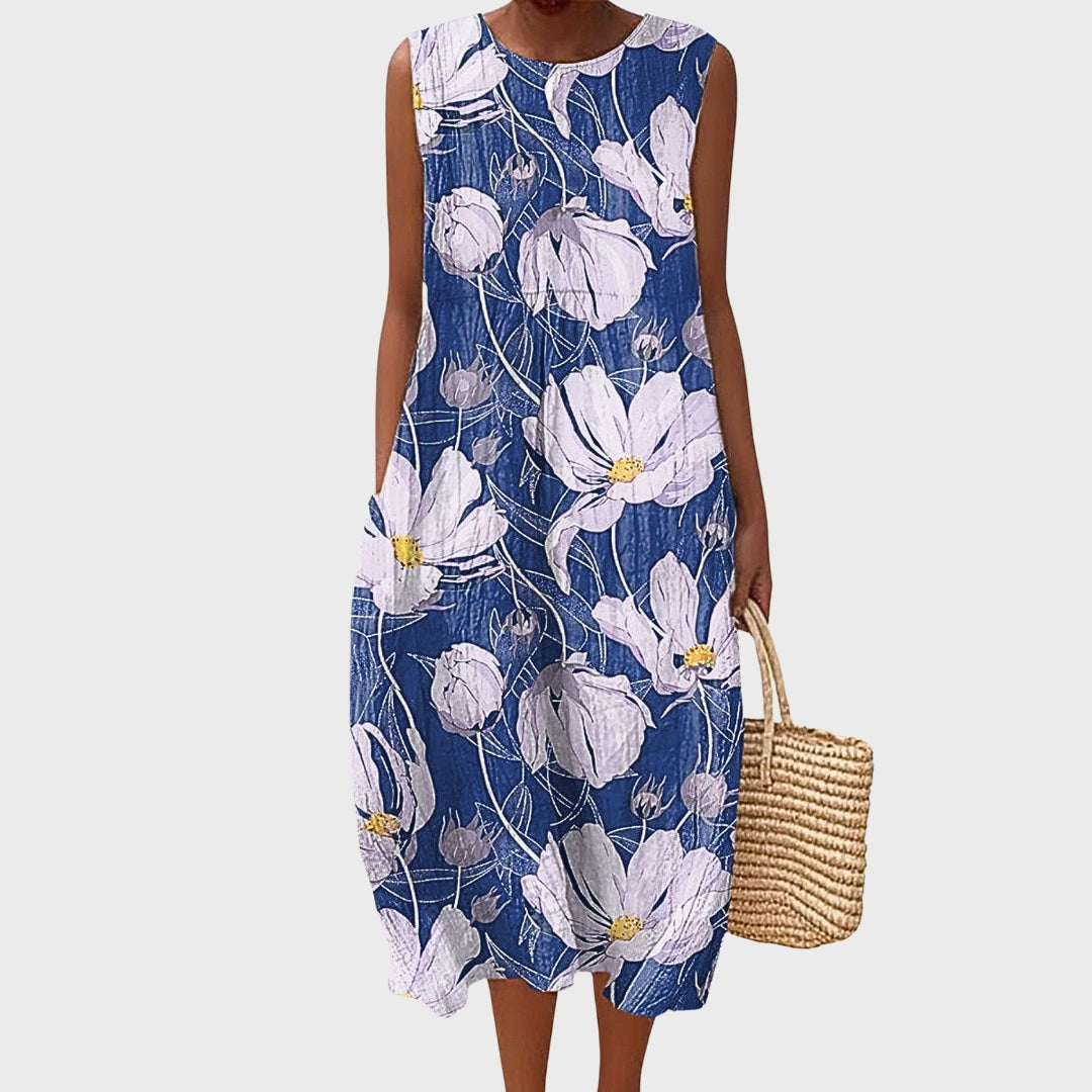 Women's Vintage Floral Print Casual Dress 2025 New Sleeveless Floral Flowy Long Dresses Summer Outfits - Seldom Seen Styles