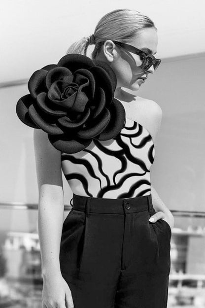 Exaggerated 3D Flower One Piece Swimsuit - Seldom Seen Styles