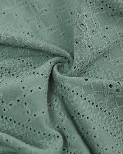 Sleeveless Ruched Cinched Waist Draped Bandeau Dress Eyelet Embroidery Slit Asymmetrical Hem Vacation Dress