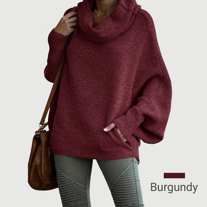 🎉50% OFF🥳Women's Batwing Cowl Neck Sweater with Pockets