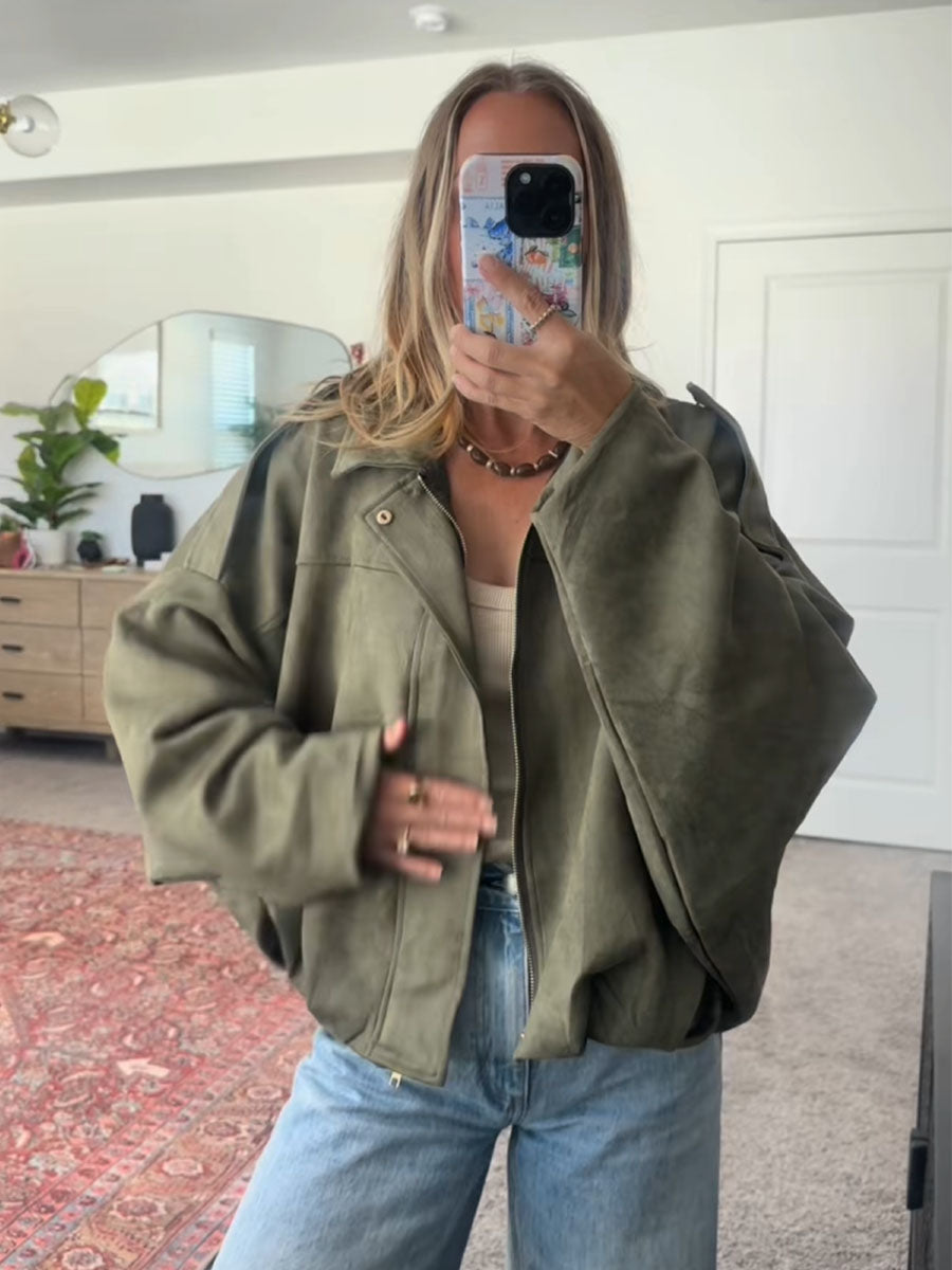 Cozy Touch Oversized Bomber Jacket