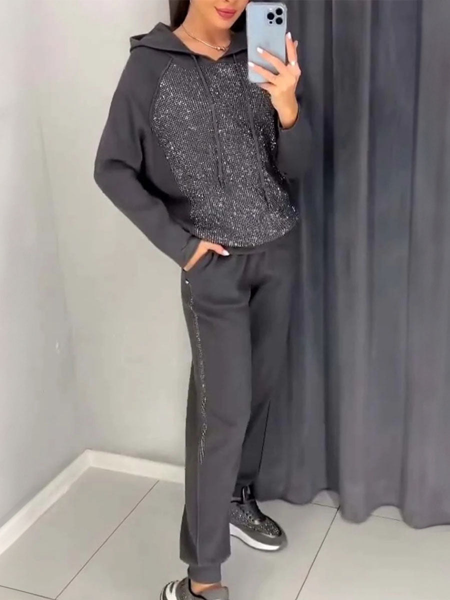 Sparkle Chic Hoodie Jogger Set