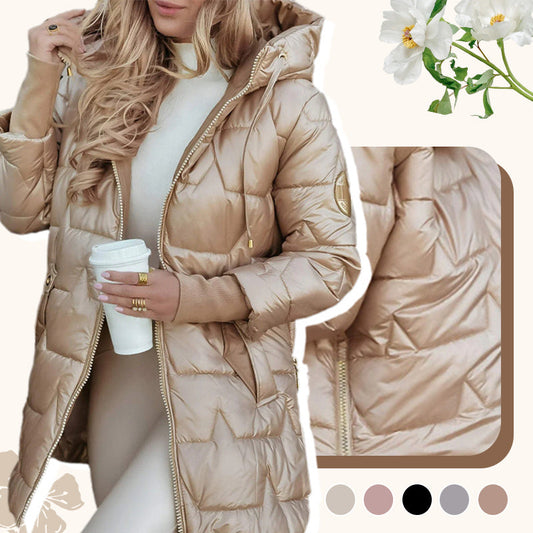 Damen Winter Warme Kapuzen-Mantel in mittlerer Länge - Seldom Seen Styles