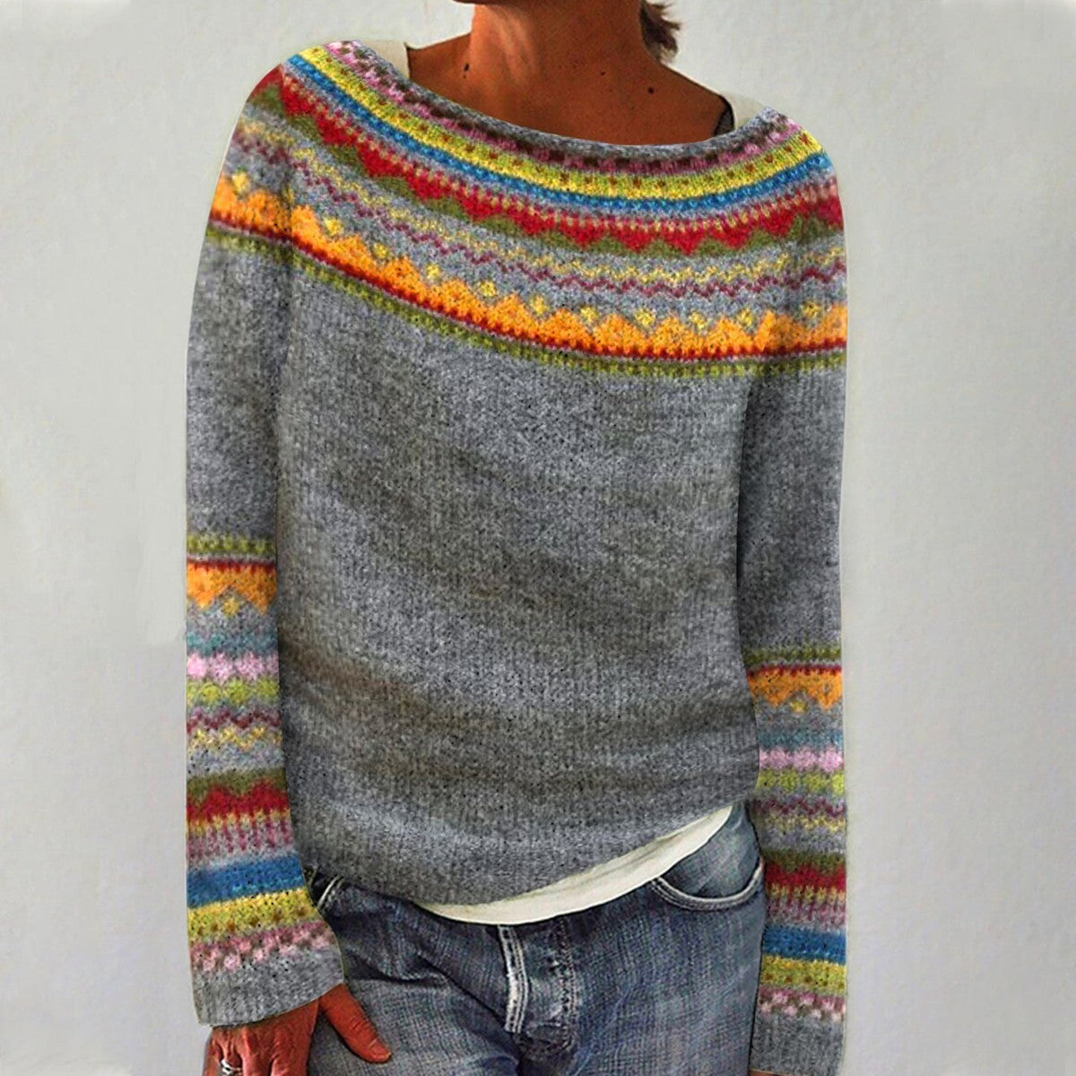 Charlotte - Retro Scandinavian Knitted Sweater