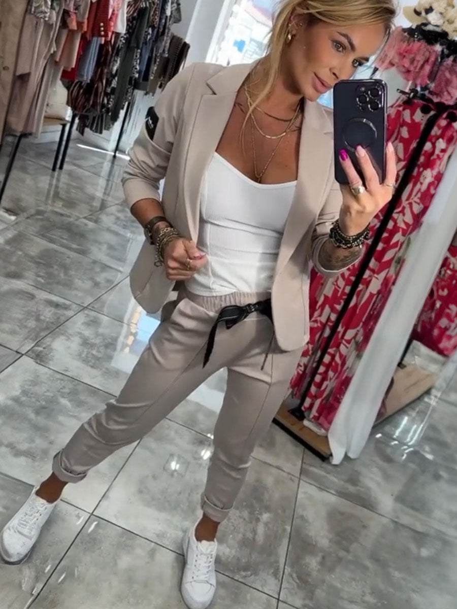 Casual Blazer Jogger Two Piece Set