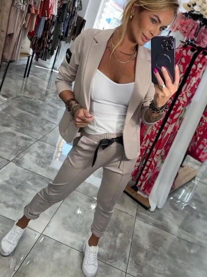 Casual Blazer Jogger Two Piece Set