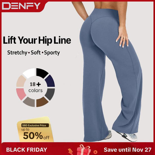 DENFY SoftMotion Straight Leg Bottoms 31" Inseam Fitness Gymwear Women Workout Leggings Gym Sportswear Outdoor Sports Yoga Pants