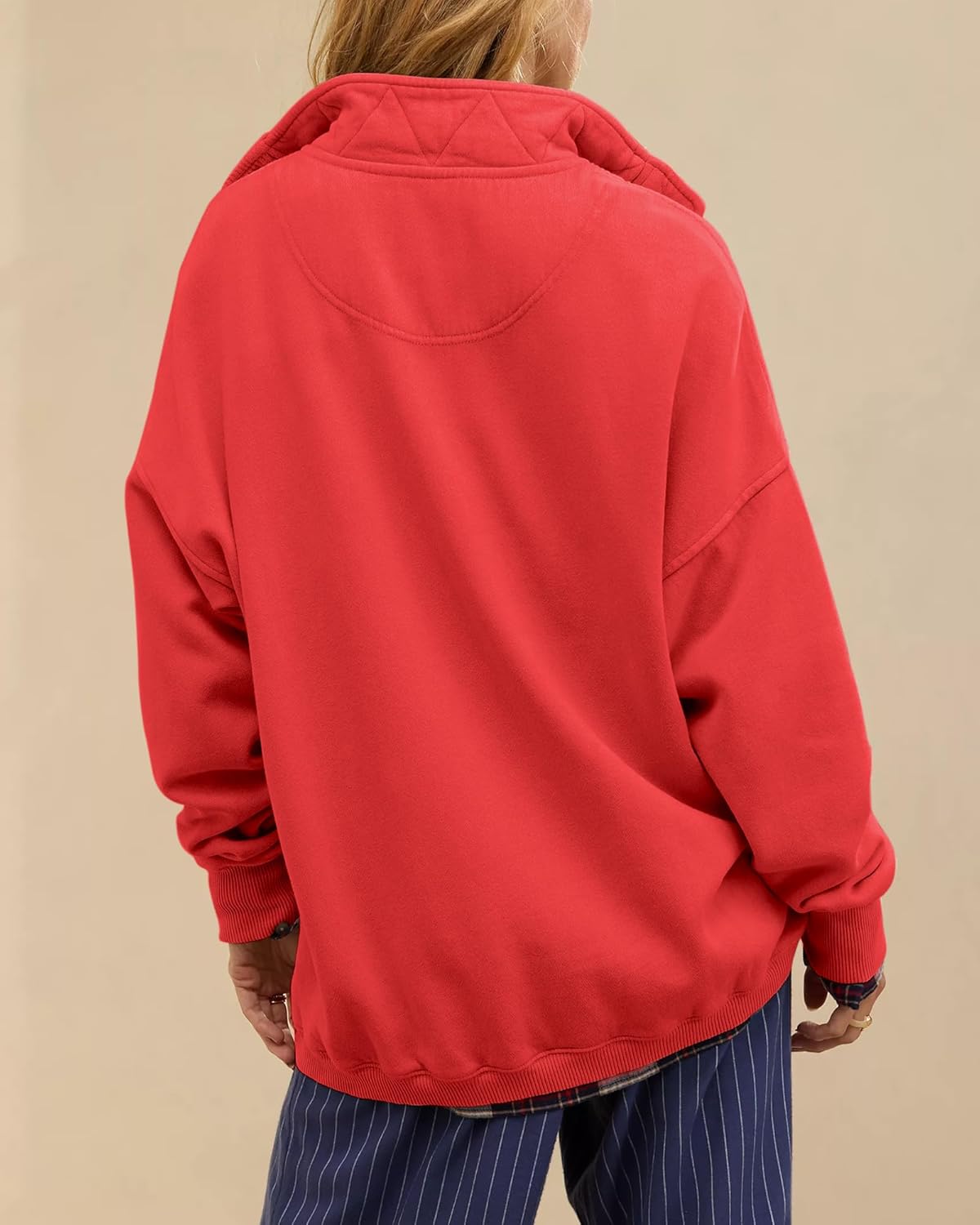 Sweatshirt for Women Oversized Casual Long Sleeve Button Henley Neck Pullover Tops Fashion Outfits Clothes