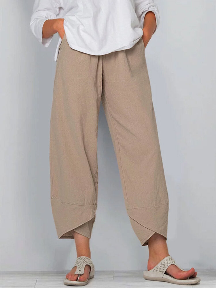 Women's Capri Pants Casual Summer Cotton Cropped Lounge Pants Trousers - Seldom Seen Styles
