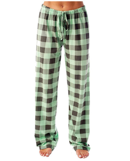 Women's Plaid Pyjama Bottoms Fleece Checked Pjs Pants Soft Drawstring Lounge Sleepwear for Ladies Women Sleep Bottoms for Fall & Winter