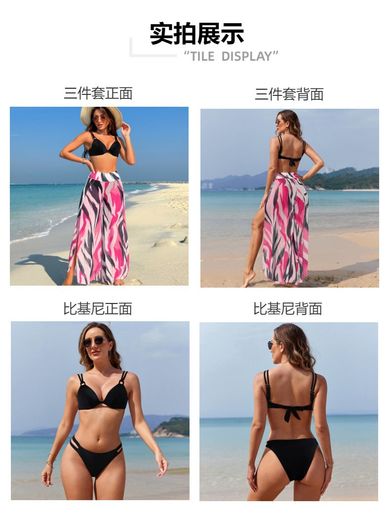 Swimsuit for Women2024New Style European and American Bikini Long Pants Three-Piece Swimsuit