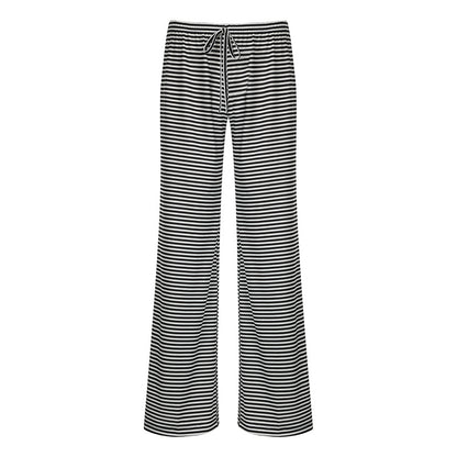 Women's Striped Print Pants, Pants for Women, Chic Casual Fitted Comfy Trousers for Everyday Daily Wear, Suitable for Regular Wear, Fall Ladies Bottoms, Downtown Girl Clothes, Fit Trousers for Women, Striped Pants, Going Out Bottoms, Womenswear - Seldom Seen Styles