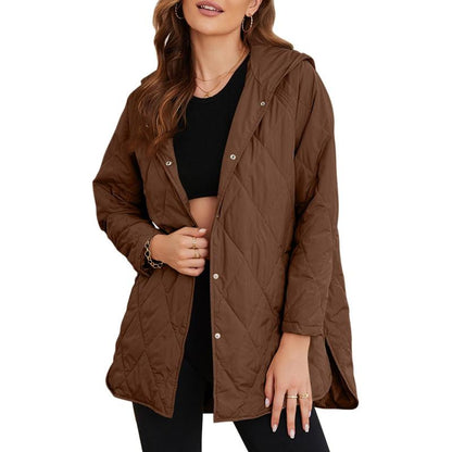 Puffer Jacket for Women,Lightweight Long Sleeve Button Hoodies Outerwear,Oversized Basic Casual Comfort Coats Tops,2025 Womenswear Fall Winter Outfits - Seldom Seen Styles